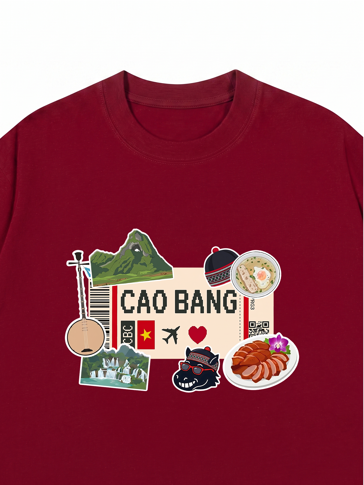 Áo Thun Relaxed Fit Du Lịch Cao Bằng