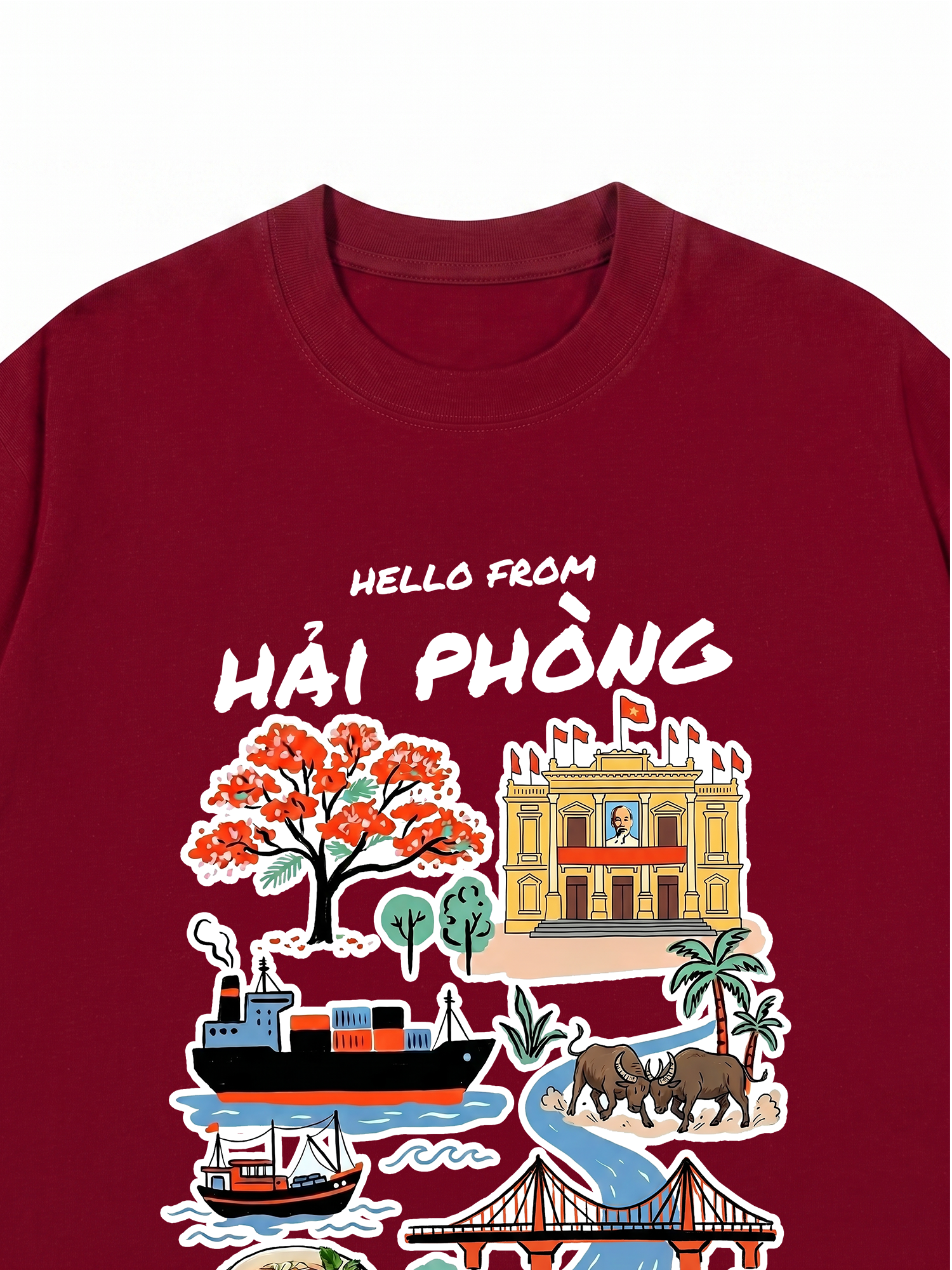 Áo Thun Relaxed Fit Hello From Hải Phòng