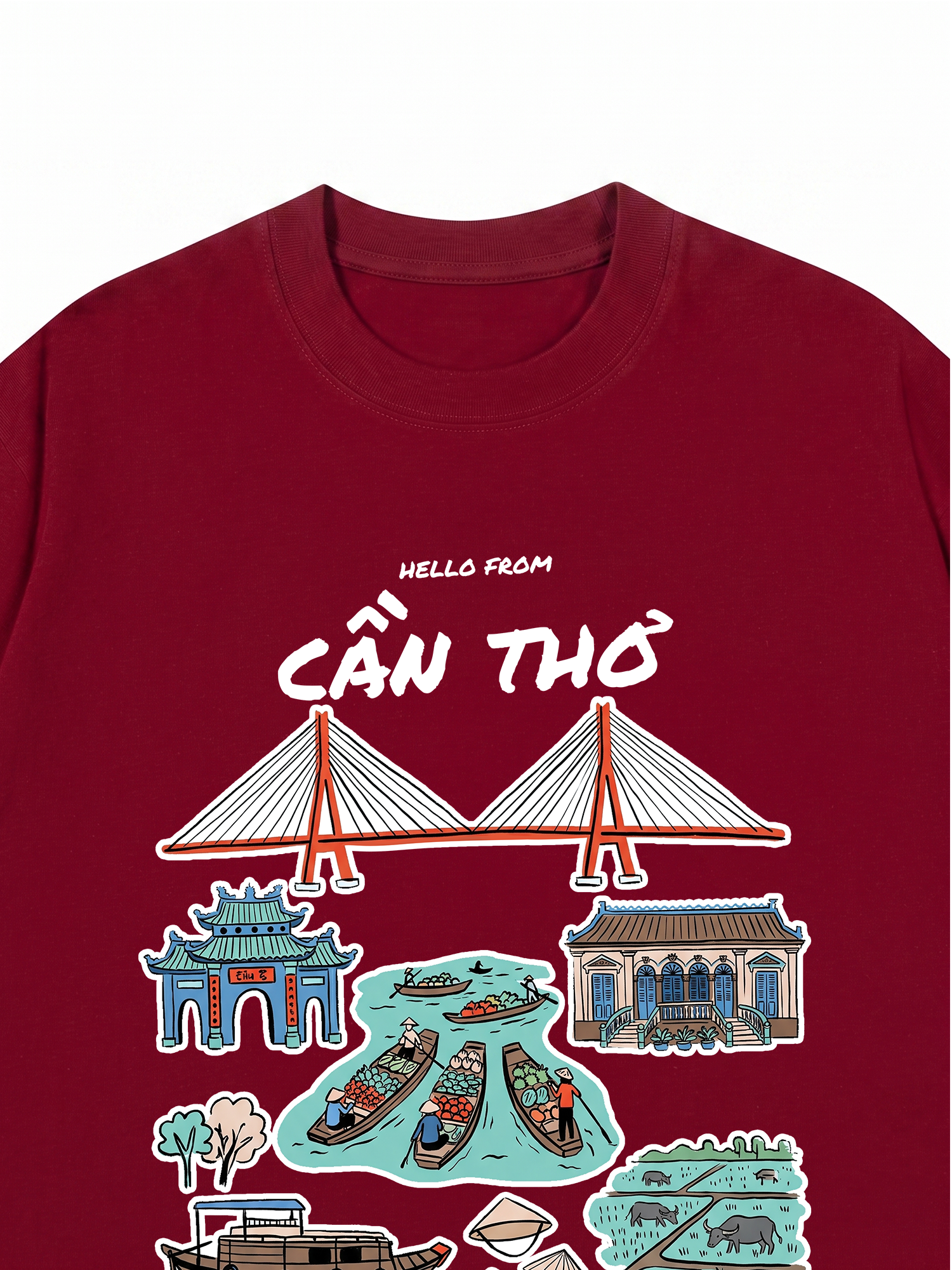 Áo Thun Relaxed Fit Hello From Cần Thơ