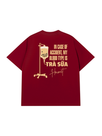 Áo Thun Relaxed Fit Blood Type Is Trà Sữa