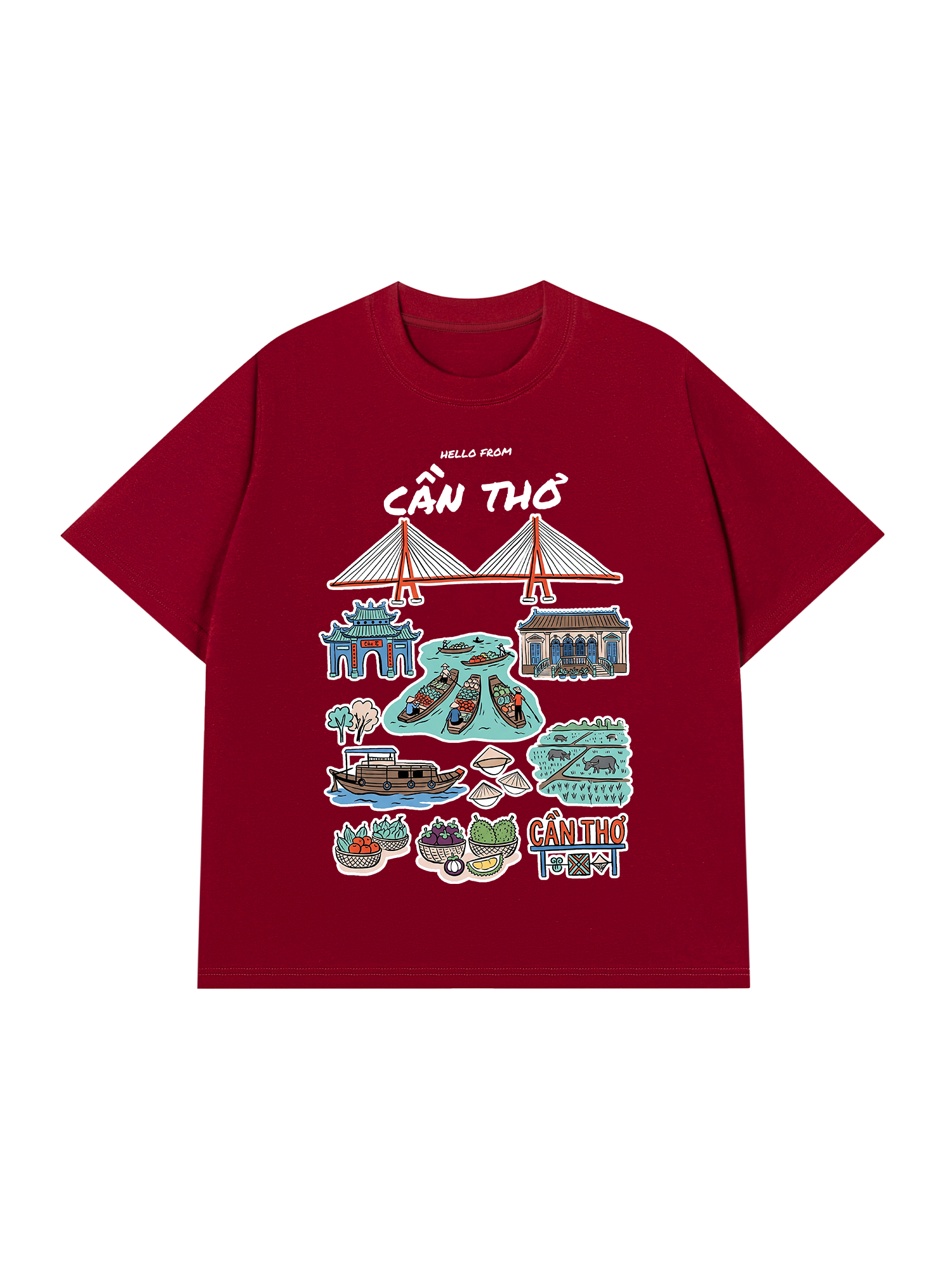 Áo Thun Relaxed Fit Hello From Cần Thơ
