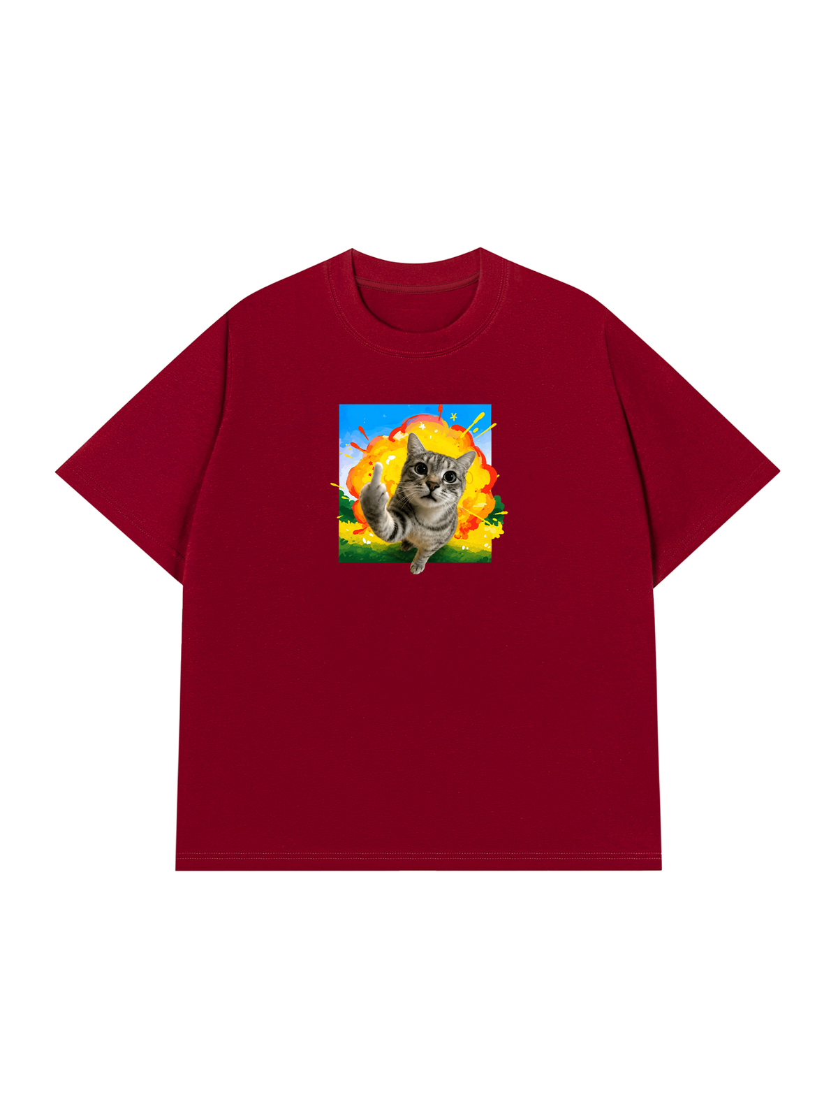 Áo Thun Relaxed Fit Mèo Nổ