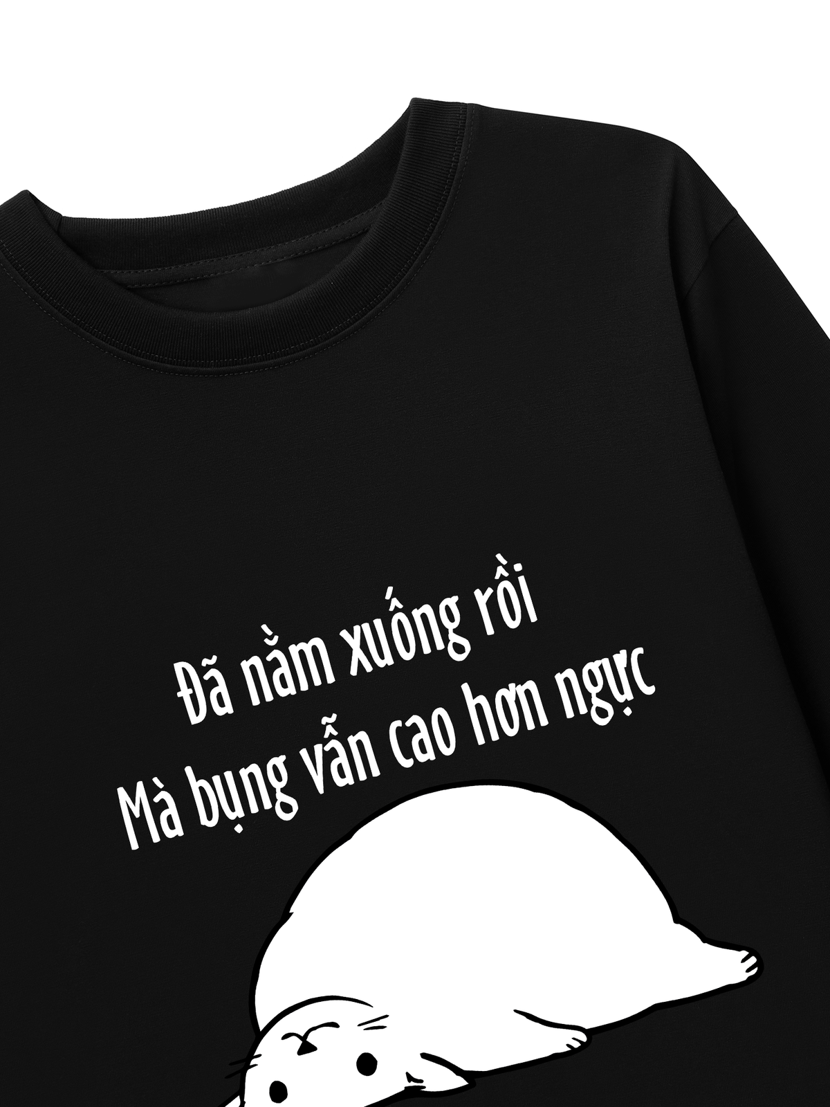 Áo Dài Tay Đã Nằm Xuống Rồi Mà Bụng Vẫn Cao Hơn Ngực