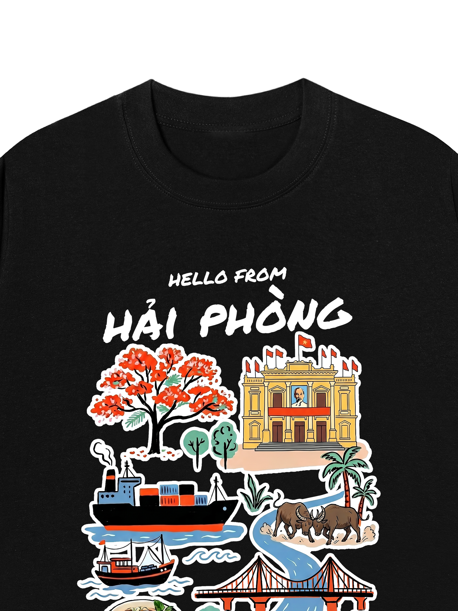 Áo Thun Relaxed Fit Hello From Hải Phòng