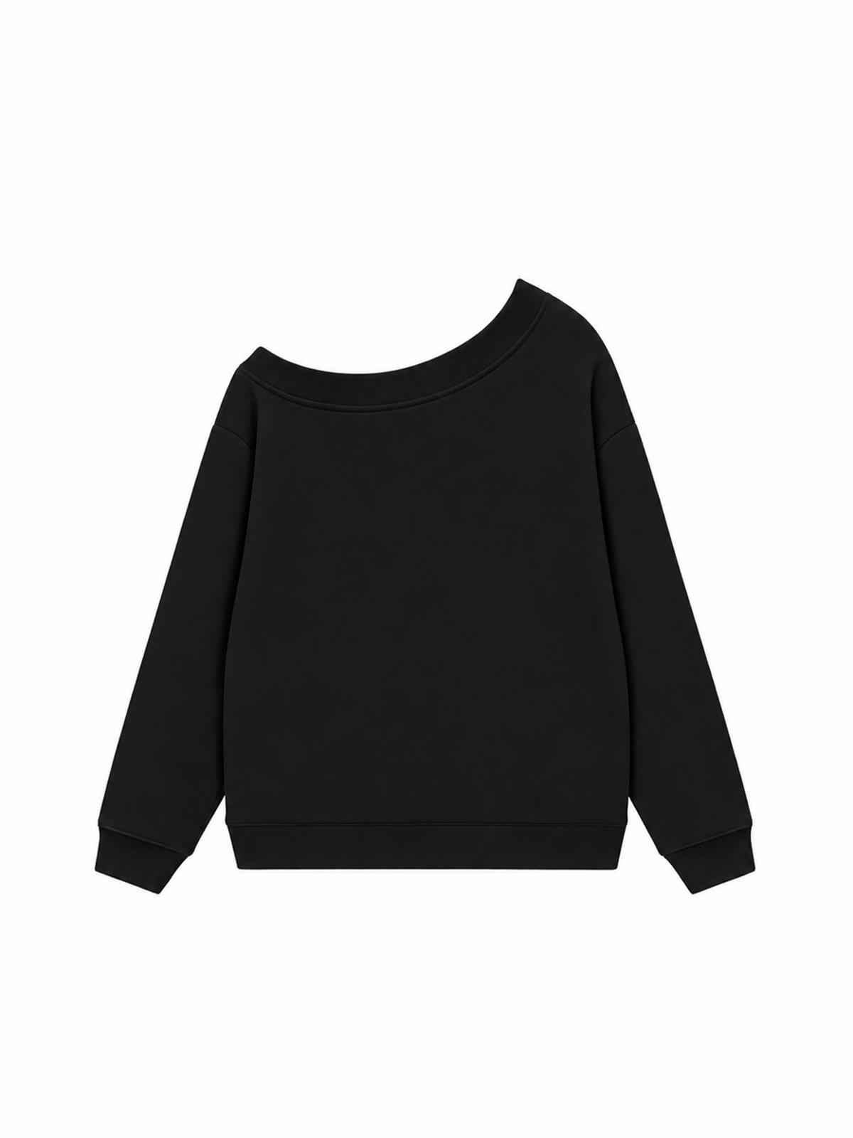 Áo Sweater Lệch Vai Nỉ Hai Da Hơi Mệt Basic