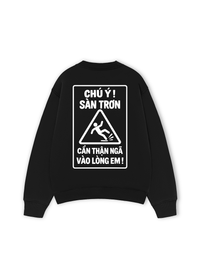 Áo Sweater Nỉ Hai Da Chú Ý Sàn Trơn
