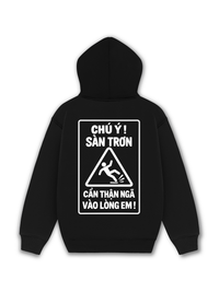 Áo Hoodie Nỉ Hai Da Chú Ý Sàn Trơn