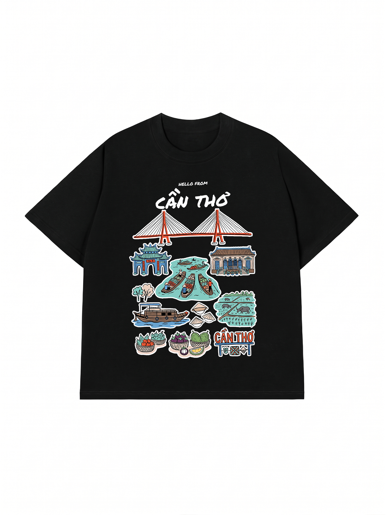 Áo Thun Relaxed Fit Hello From Cần Thơ