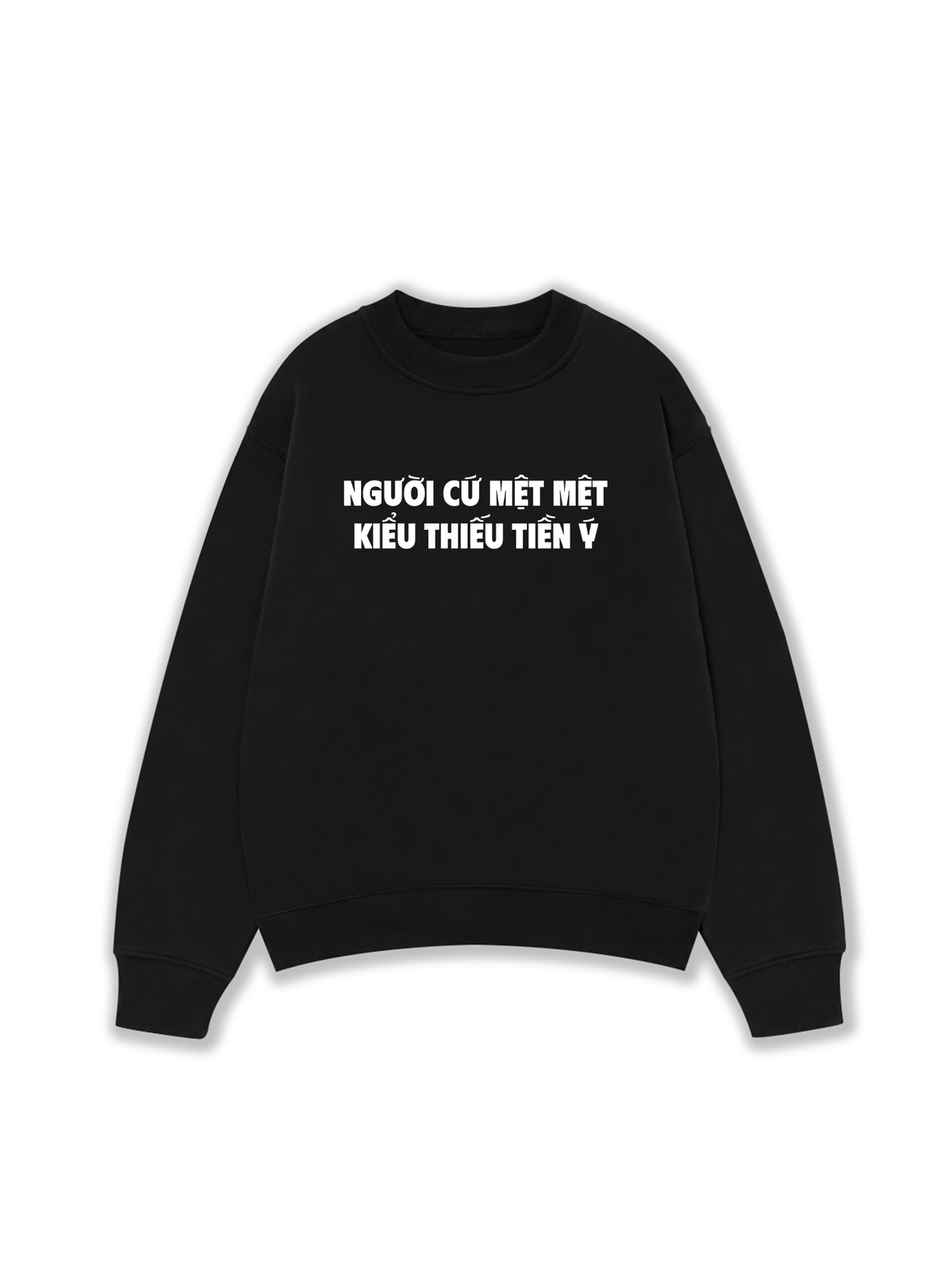 Áo Sweater Nỉ Hai Da Người Cứ Mệt Mệt Kiểu Thiếu Tiền