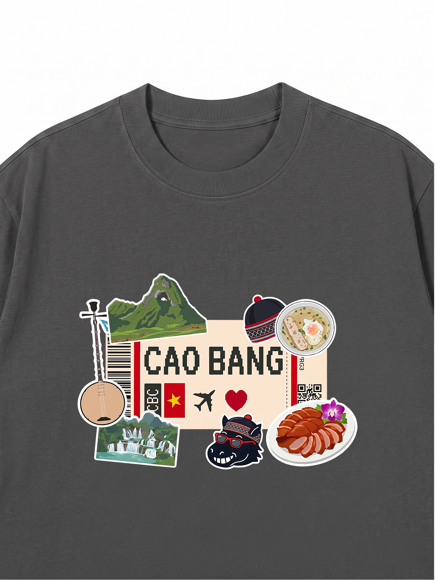Áo Thun Relaxed Fit Du Lịch Cao Bằng
