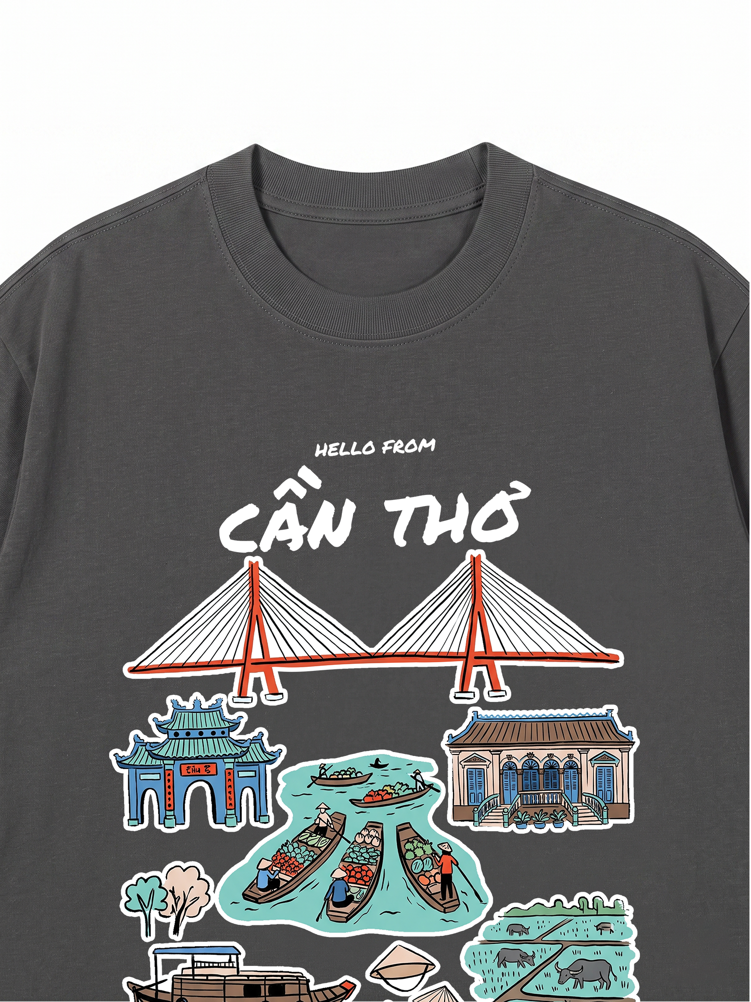 Áo Thun Relaxed Fit Hello From Cần Thơ