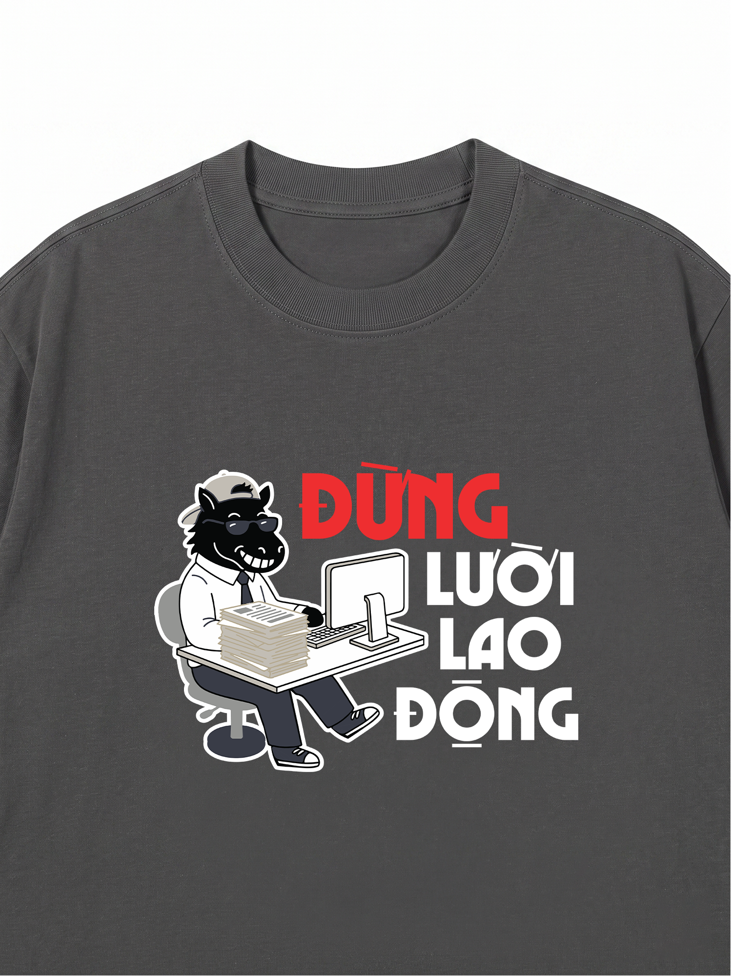 Áo Thun Relaxed Fit Đừng Lười Lao Động