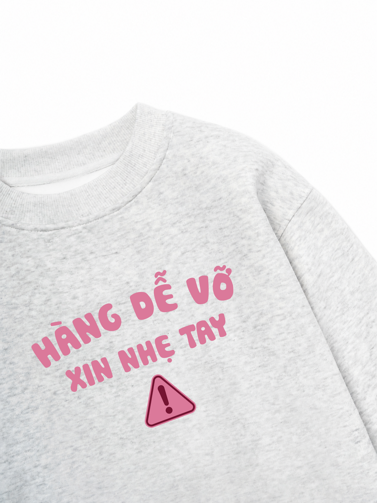 Áo Sweater Nỉ Hai Da Cẩn Thận Vỡ