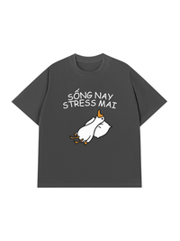 Áo Thun Relaxed Fit Sống Nay Stress Mai