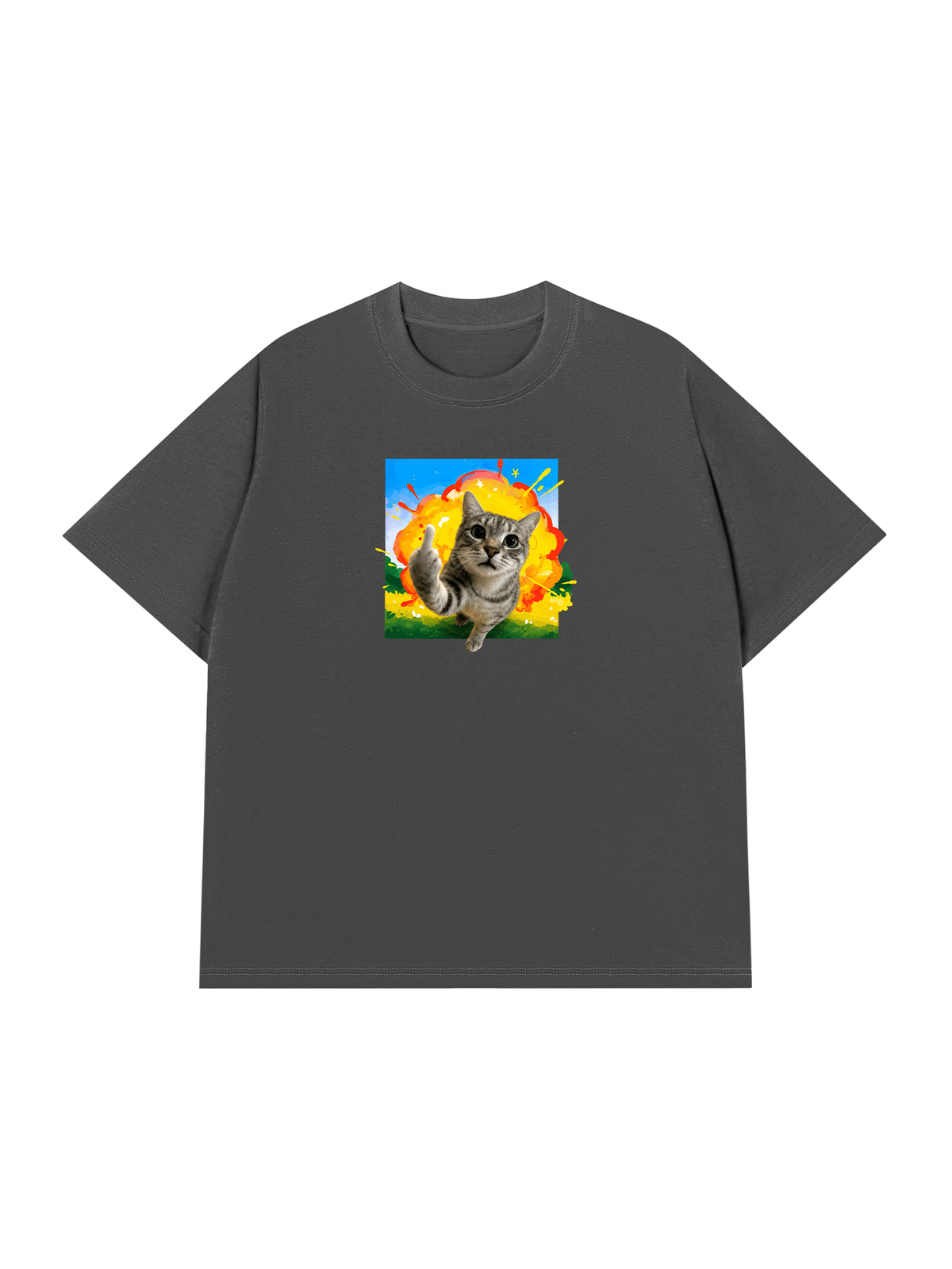 Áo Thun Relaxed Fit Mèo Nổ