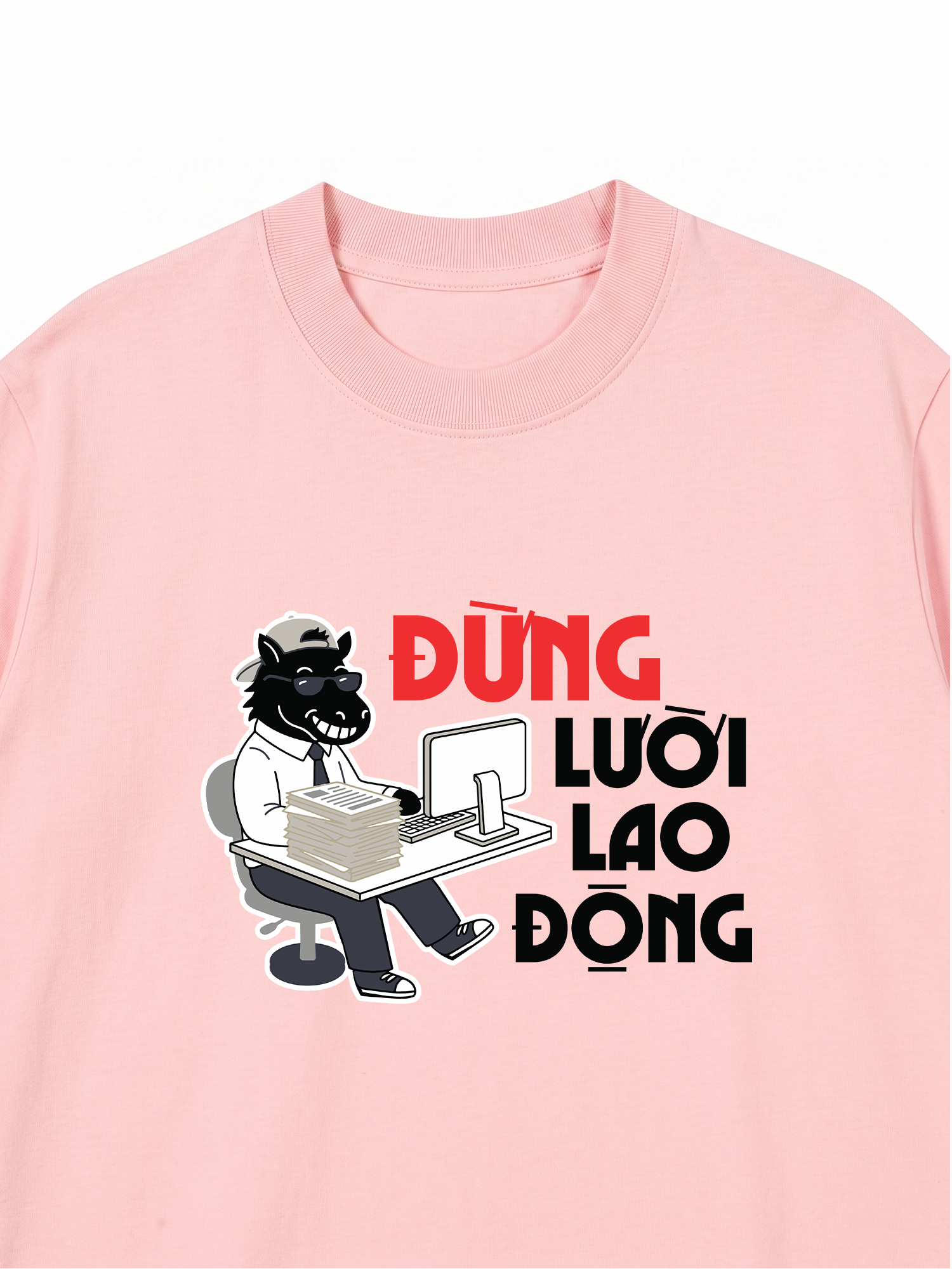 Áo Thun Relaxed Fit Đừng Lười Lao Động