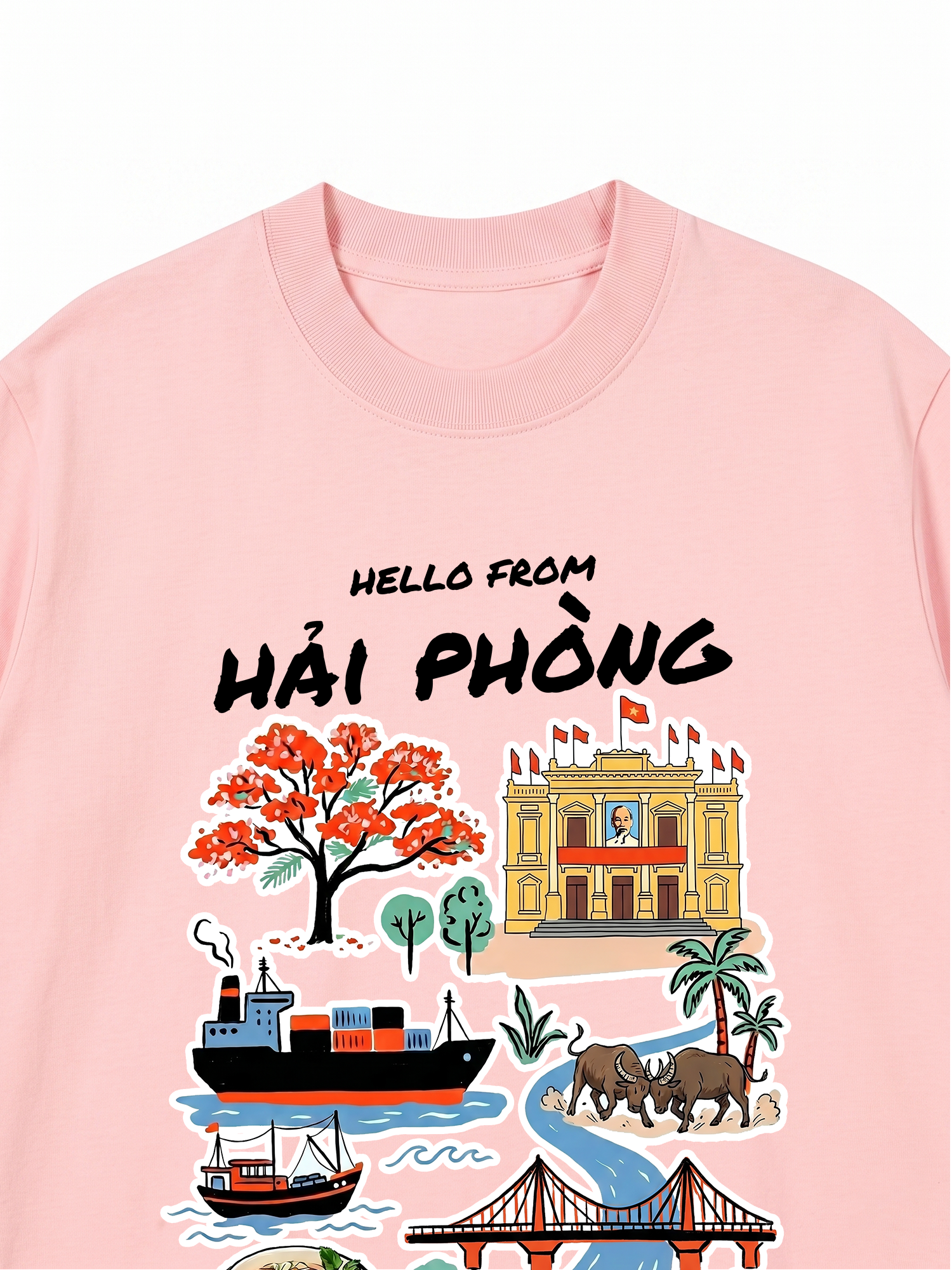 Áo Thun Relaxed Fit Hello From Hải Phòng