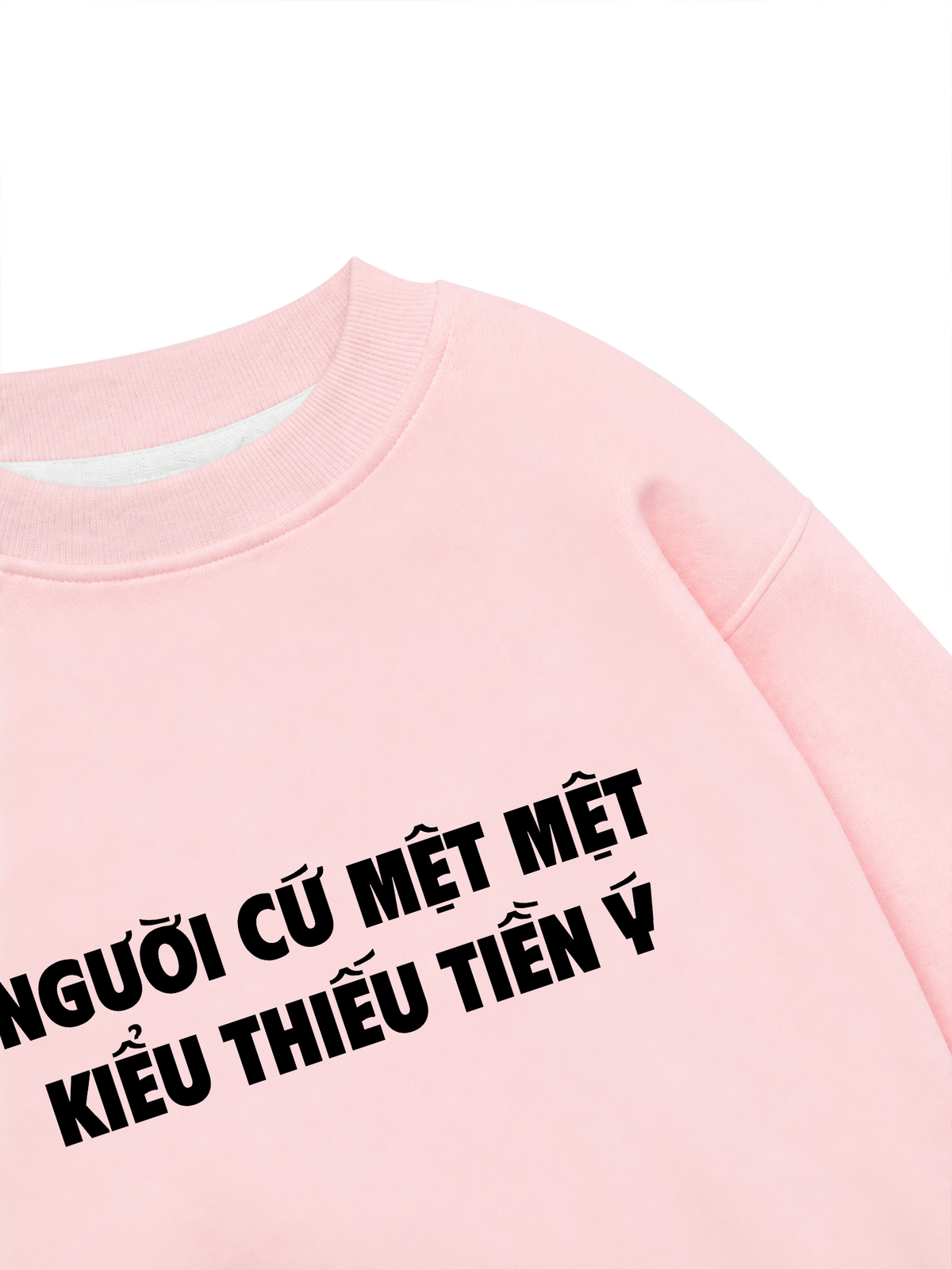 Áo Sweater Nỉ Hai Da Người Cứ Mệt Mệt Kiểu Thiếu Tiền