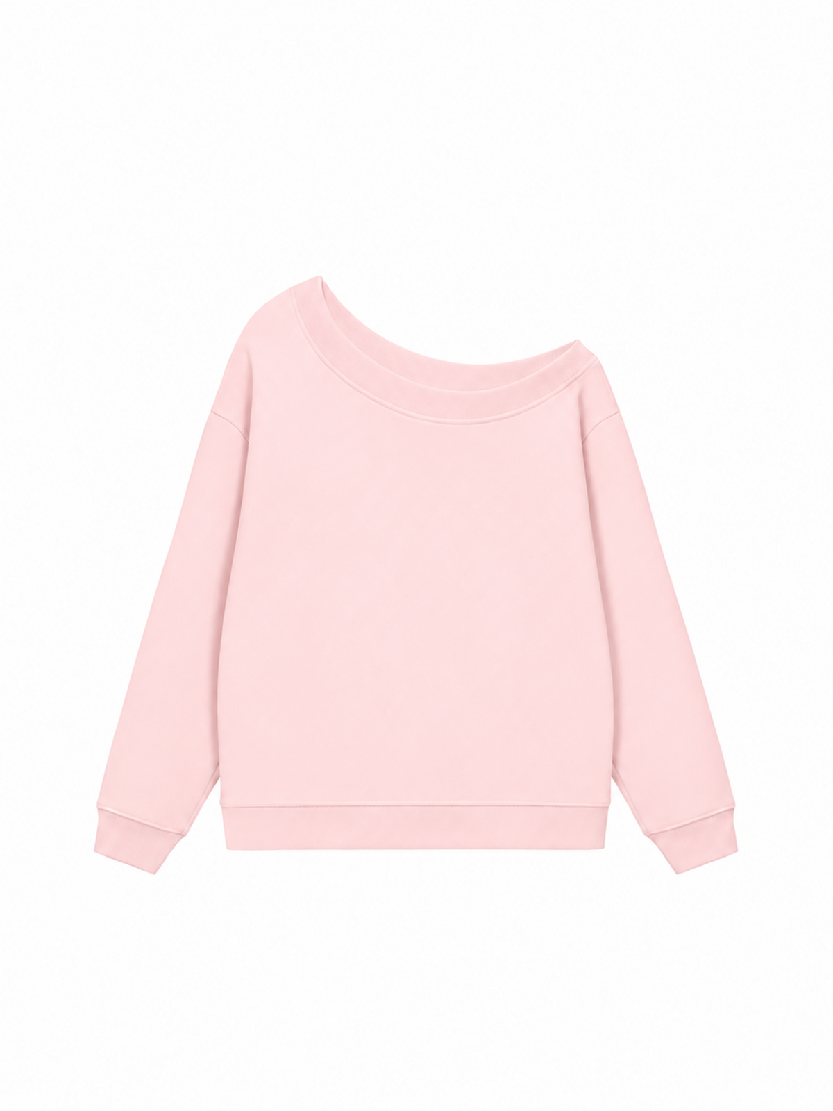Áo Sweater Lệch Vai Nỉ Hai Da Hơi Mệt Basic