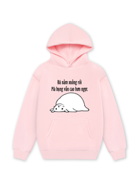 Áo Hoodie Nỉ Hai Da Đã Nằm Xuống Rồi Mà Bụng Vẫn Cao Hơn Ngực