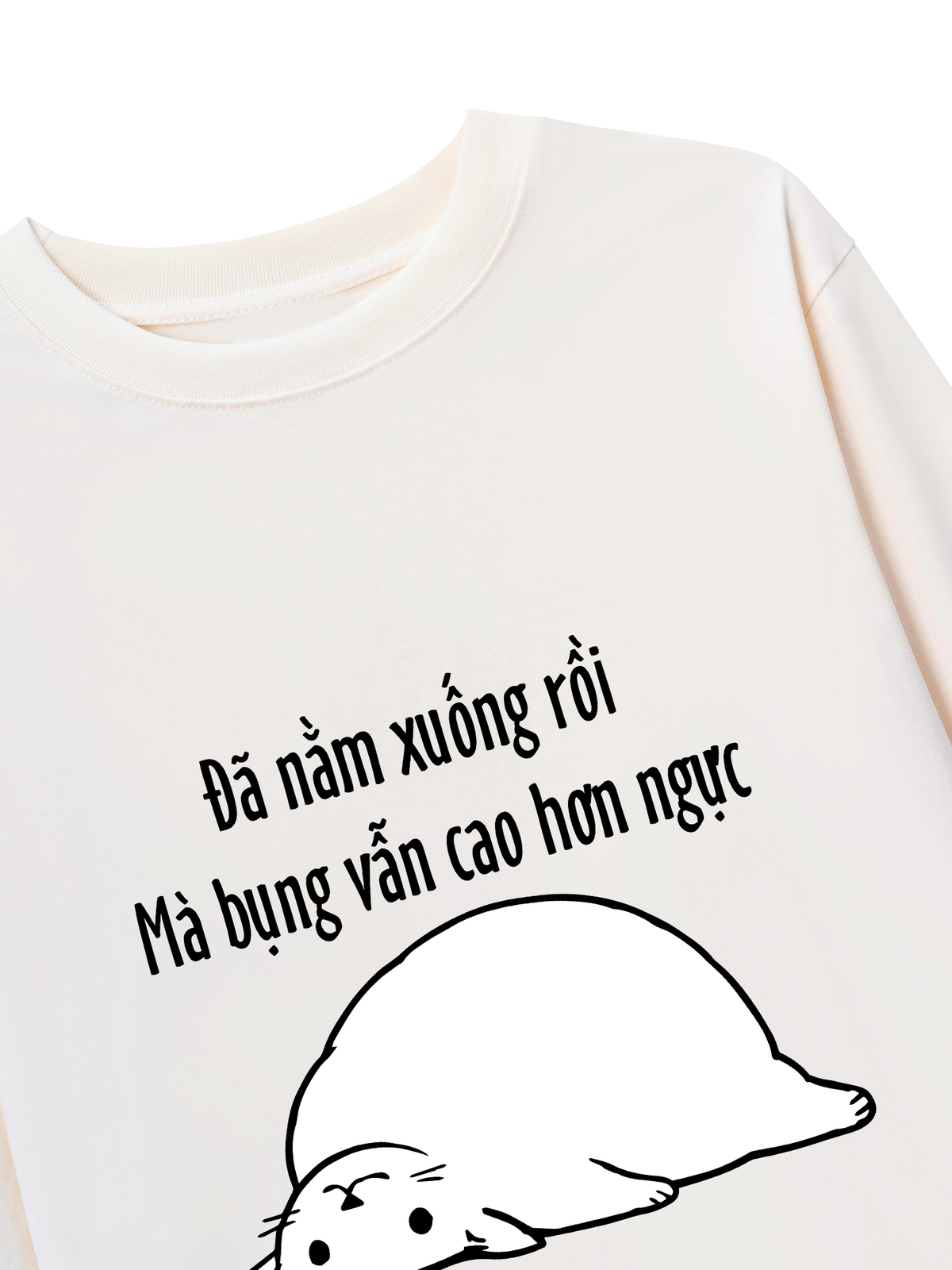Áo Dài Tay Đã Nằm Xuống Rồi Mà Bụng Vẫn Cao Hơn Ngực