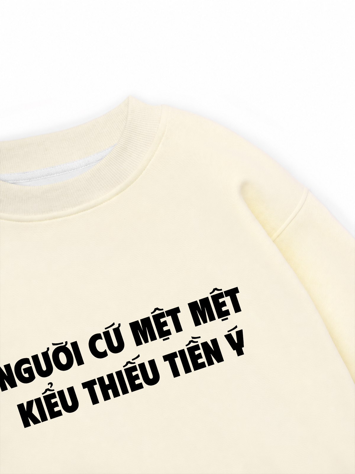 Áo Sweater Nỉ Hai Da Người Cứ Mệt Mệt Kiểu Thiếu Tiền