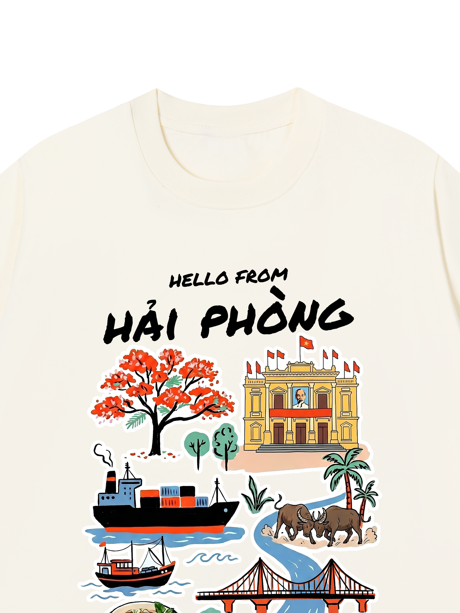 Áo Thun Relaxed Fit Hello From Hải Phòng
