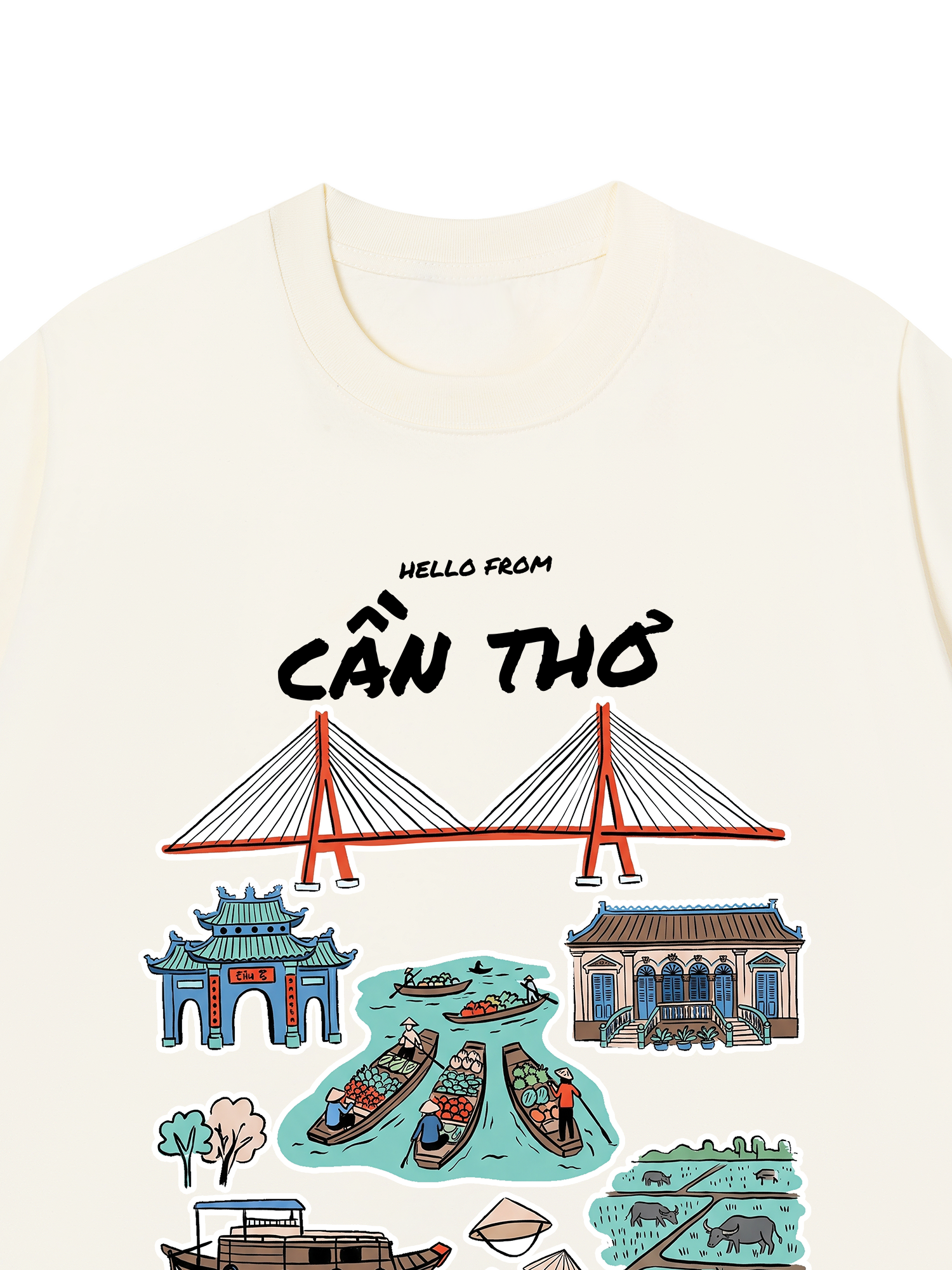 Áo Thun Relaxed Fit Hello From Cần Thơ