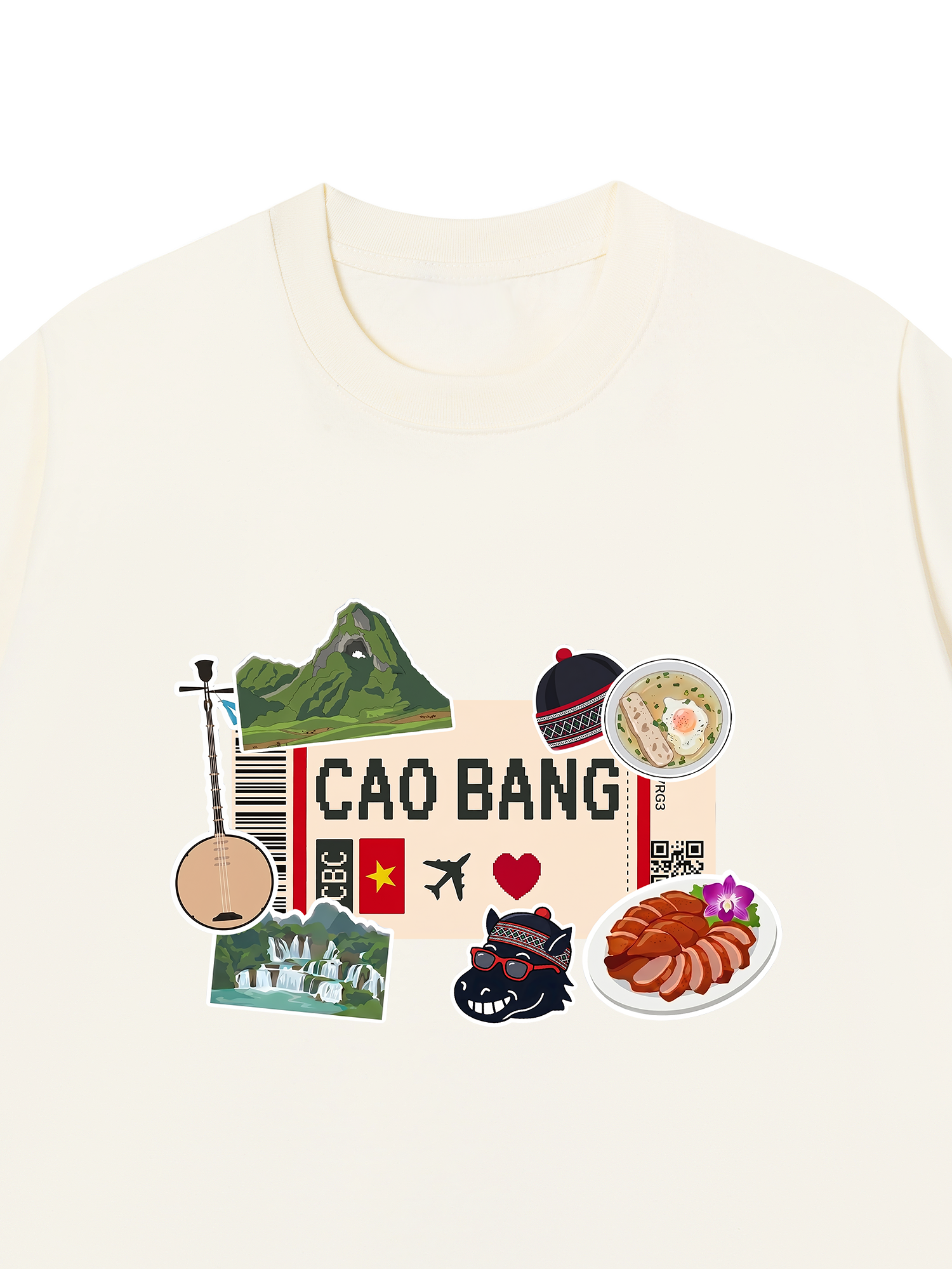 Áo Thun Relaxed Fit Du Lịch Cao Bằng