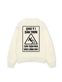 Áo Sweater Nỉ Hai Da Chú Ý Sàn Trơn