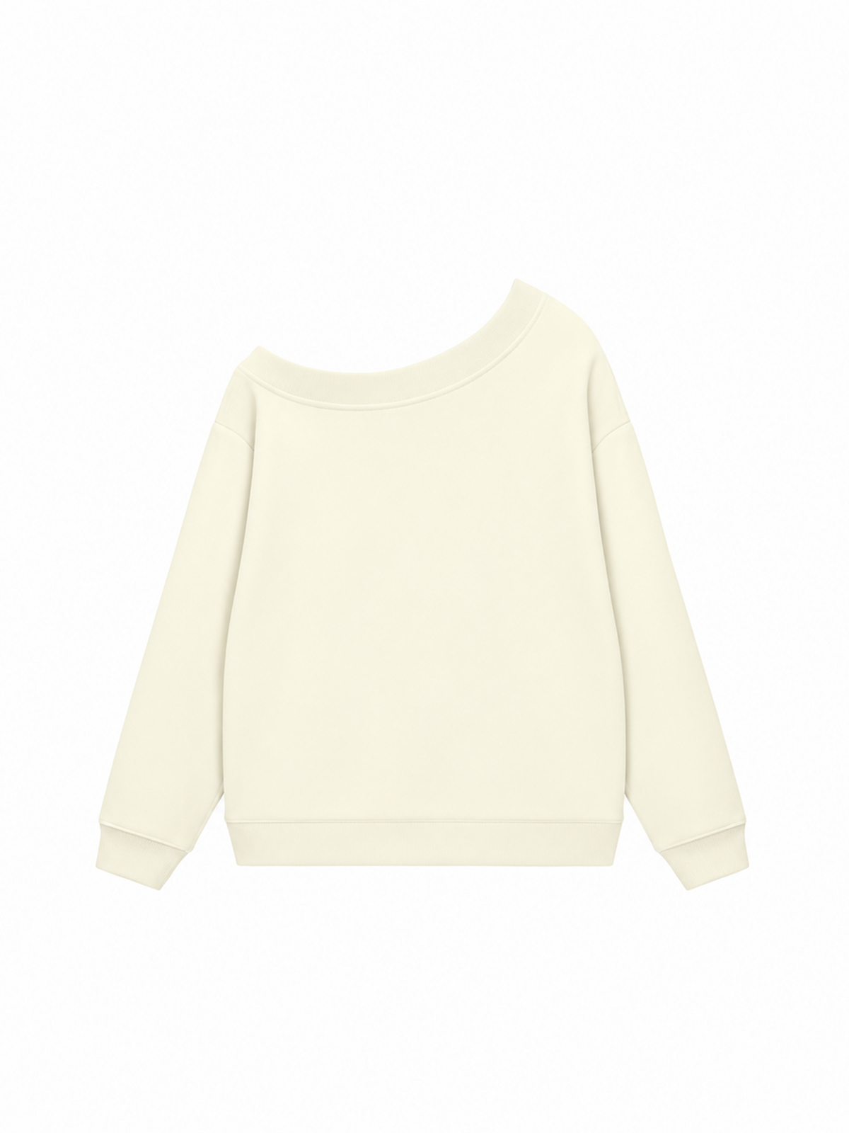 Áo Sweater Lệch Vai Nỉ Hai Da Hơi Mệt Basic