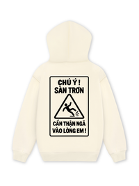 Áo Hoodie Nỉ Hai Da Chú Ý Sàn Trơn