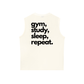 Áo Ba Lỗ Relaxed Fit Gym Study Sleep Repeat