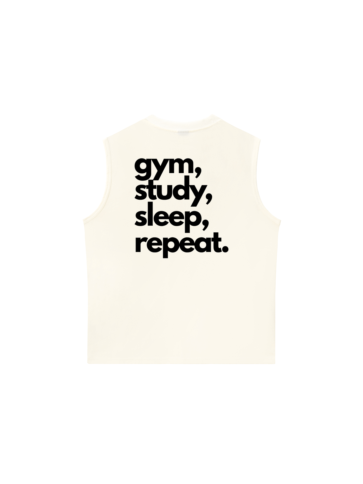 Áo Ba Lỗ Relaxed Fit Gym Study Sleep Repeat