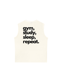 Áo Ba Lỗ Relaxed Fit Gym Study Sleep Repeat