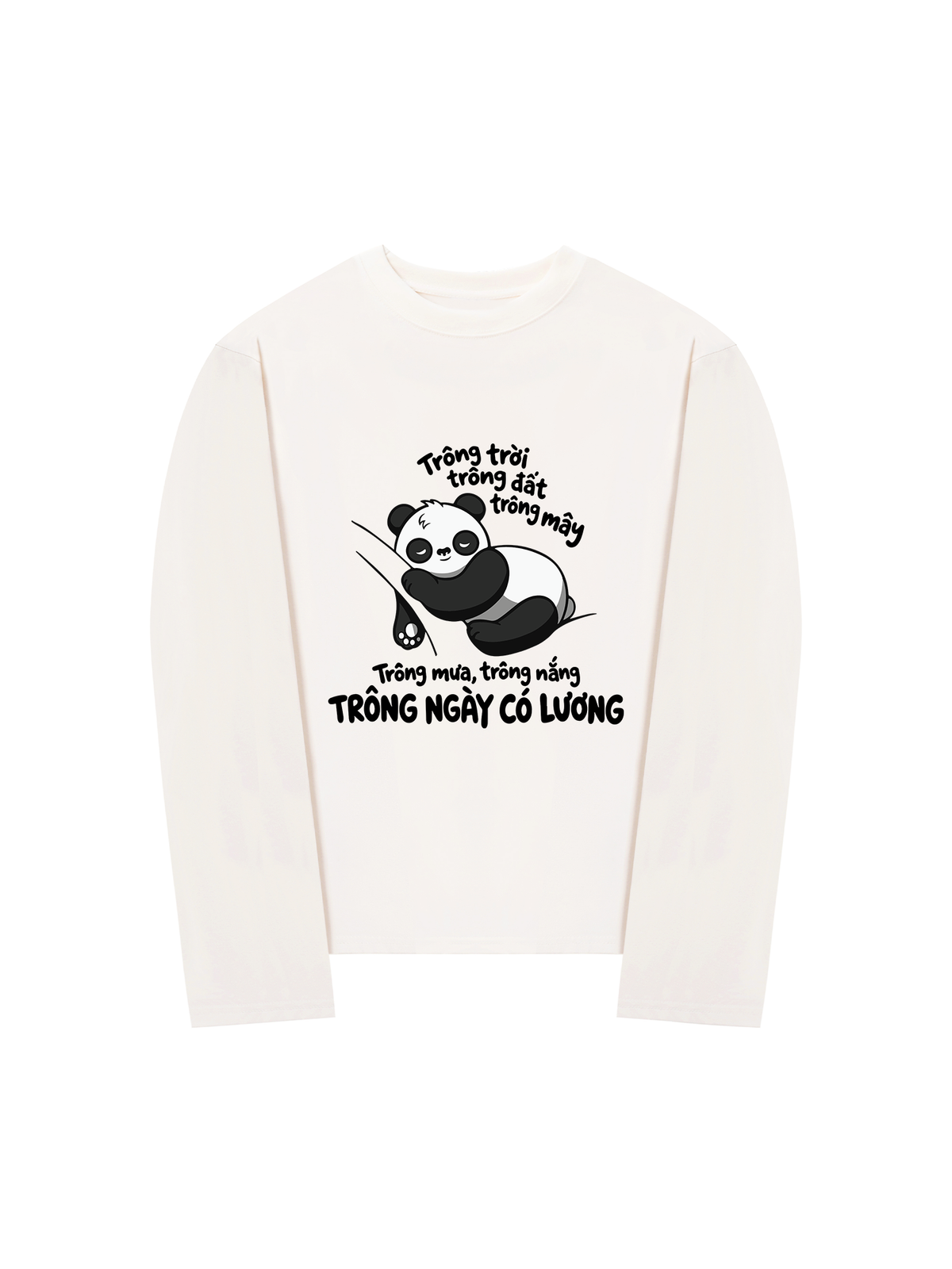 Áo Dài Tay Trông Mưa Trông Nắng Trông Ngày Có Lương
