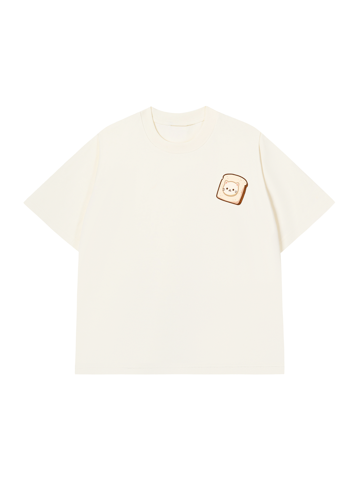 Áo Thun Relaxed Fit Bánh Mỳ Kẹp Mèo Trắng