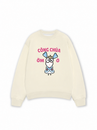 Áo Sweater Nỉ Hai Da Công Chúa Ỡm Ờ