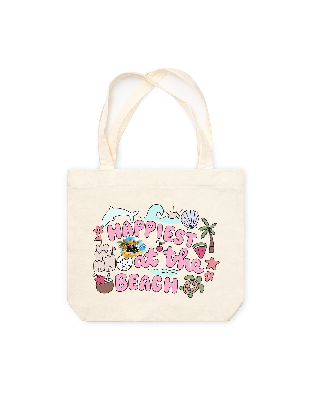 Túi Tote Happiest At The Beach