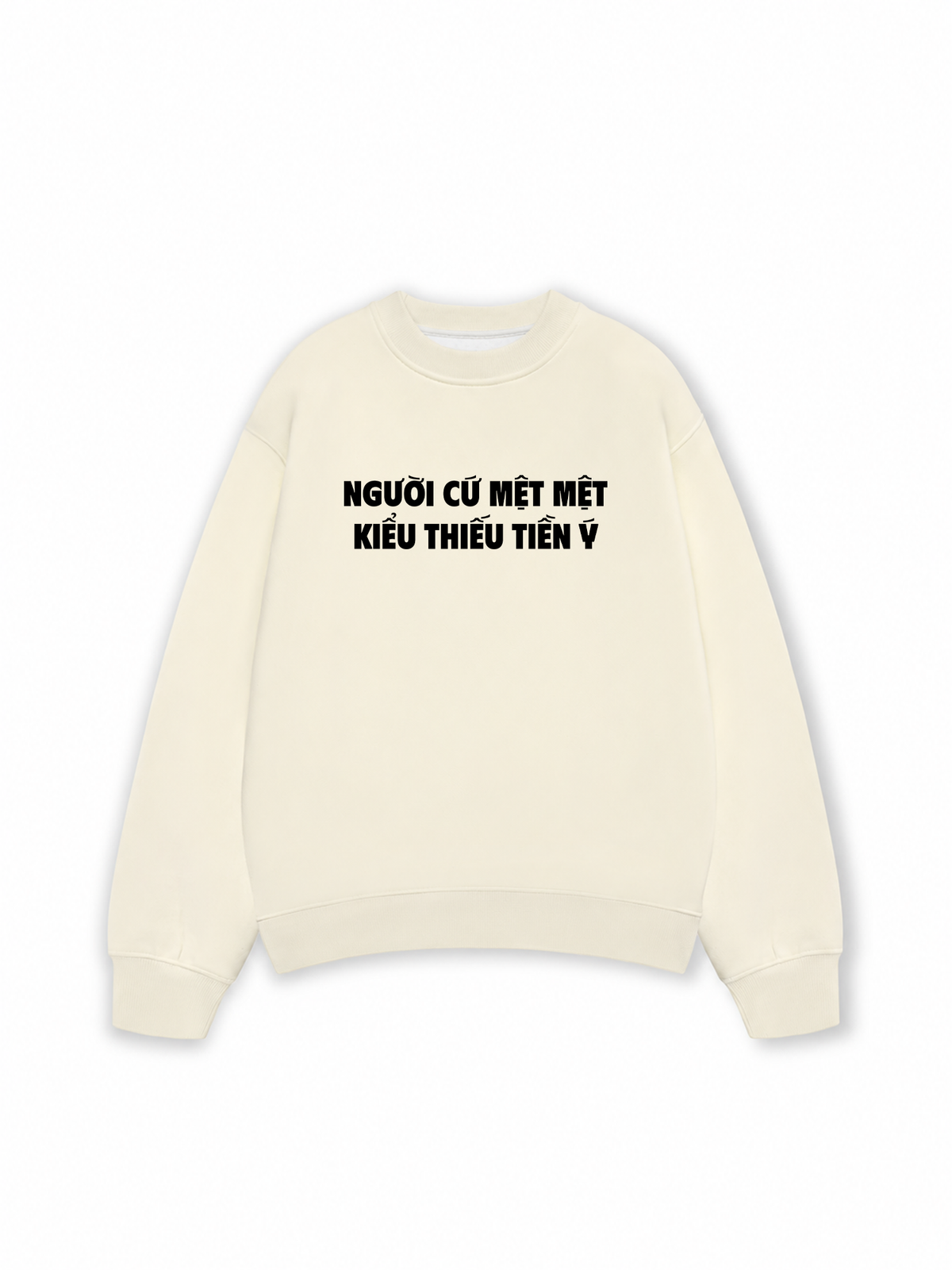 Áo Sweater Nỉ Hai Da Người Cứ Mệt Mệt Kiểu Thiếu Tiền
