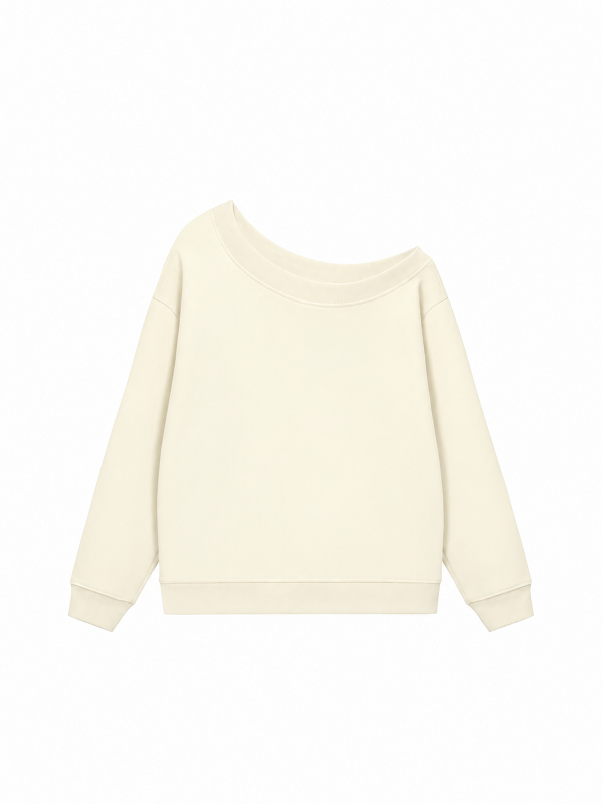 Áo Sweater Lệch Vai Nỉ Hai Da Hơi Mệt Basic