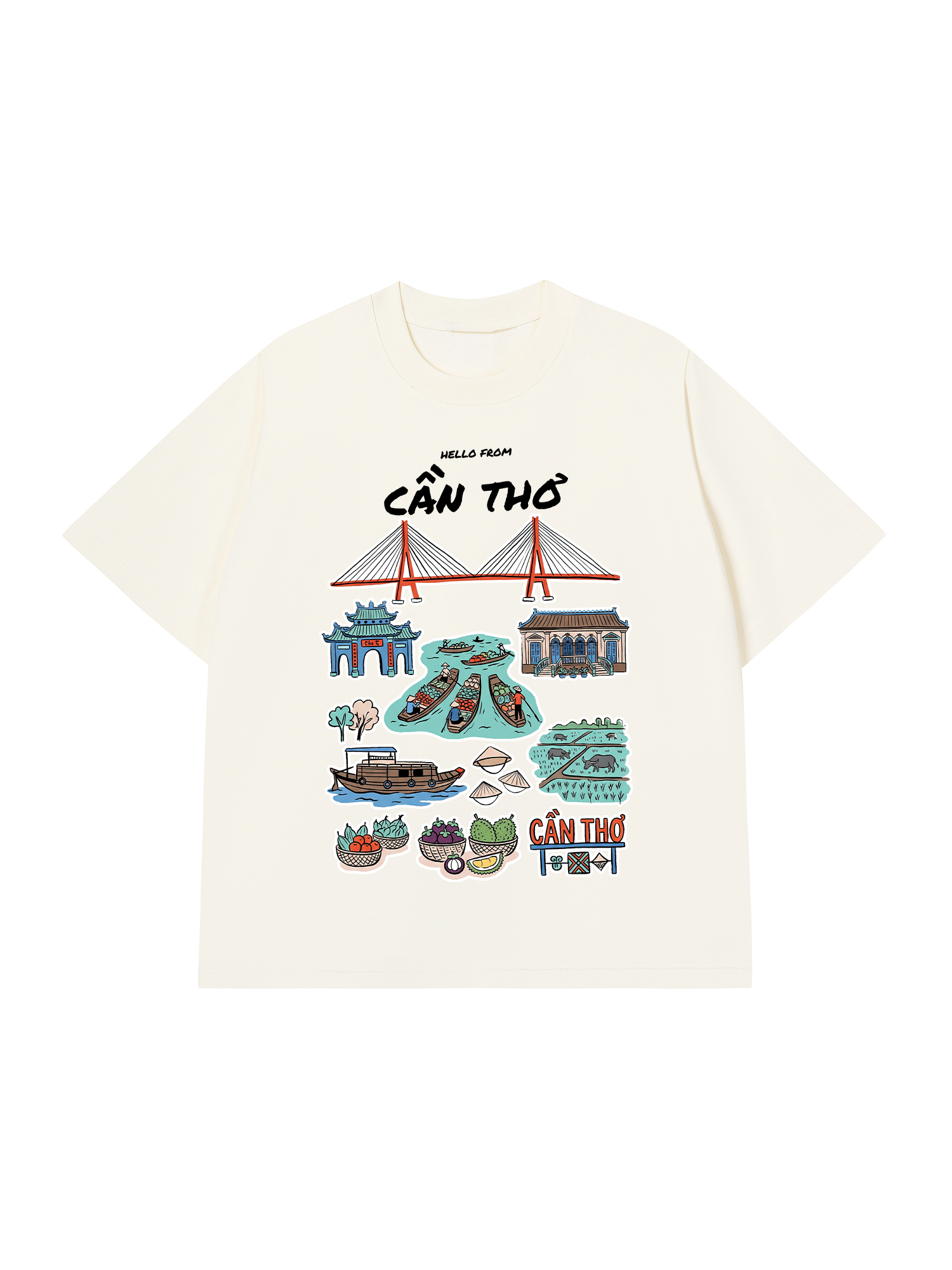Áo Thun Relaxed Fit Hello From Cần Thơ