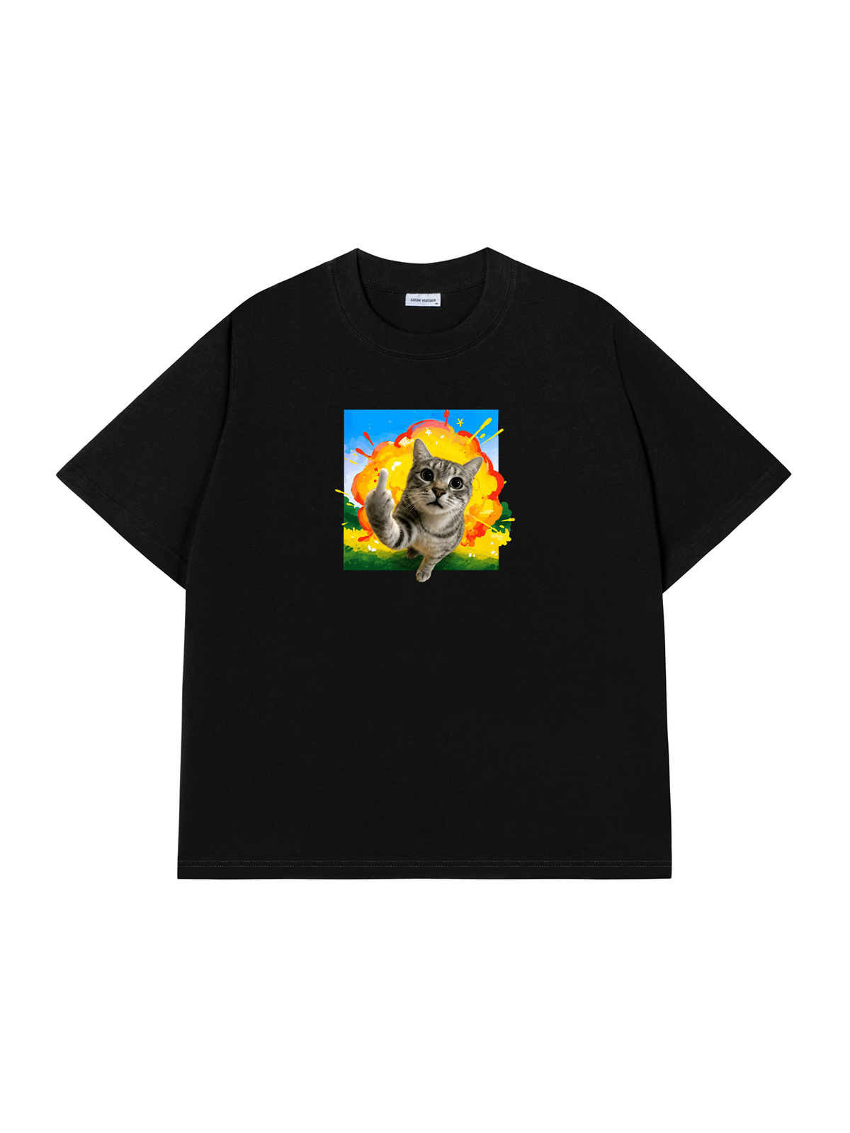 Áo Thun Relaxed Fit Mèo Nổ