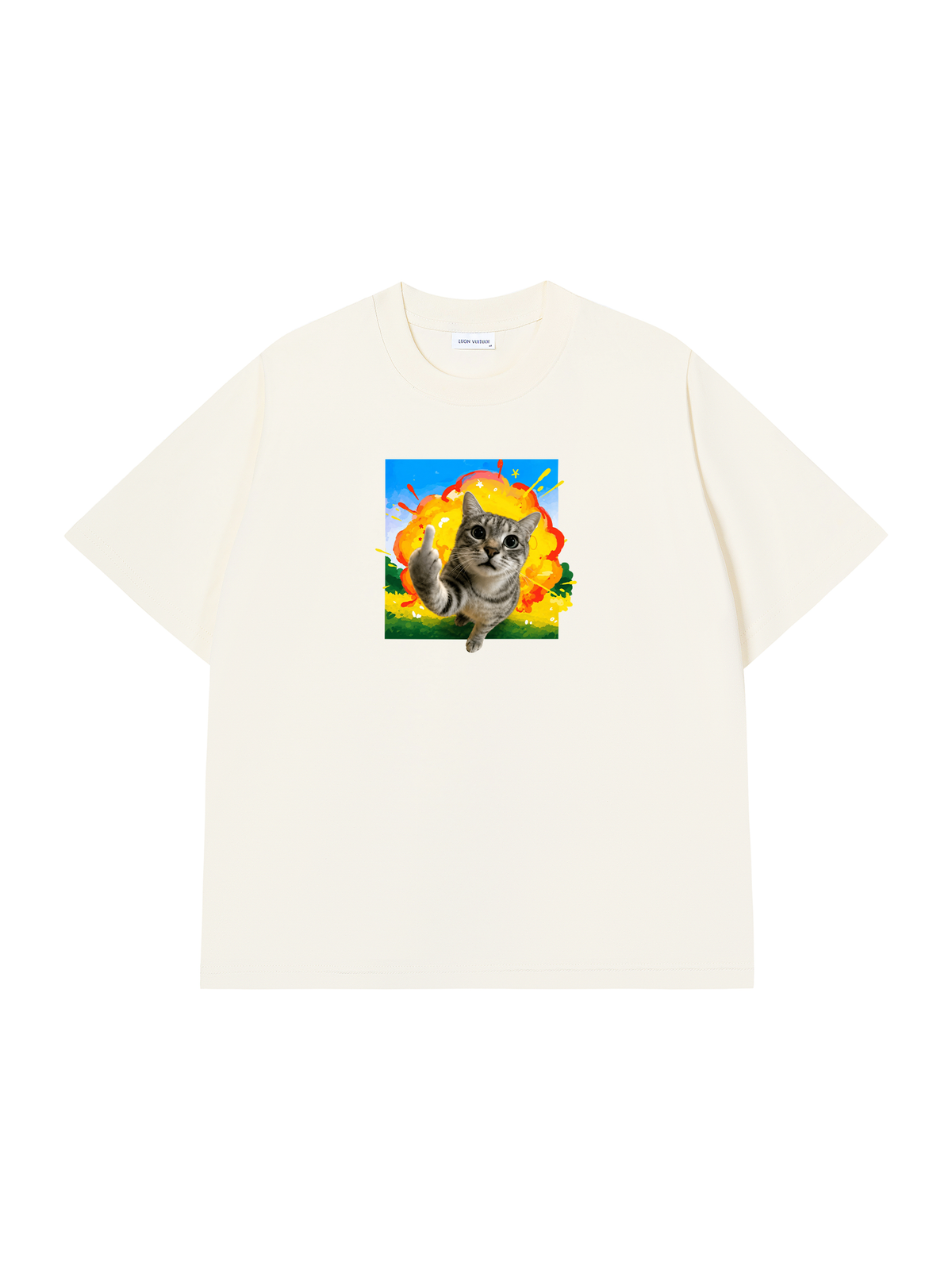 Áo Thun Relaxed Fit Mèo Nổ