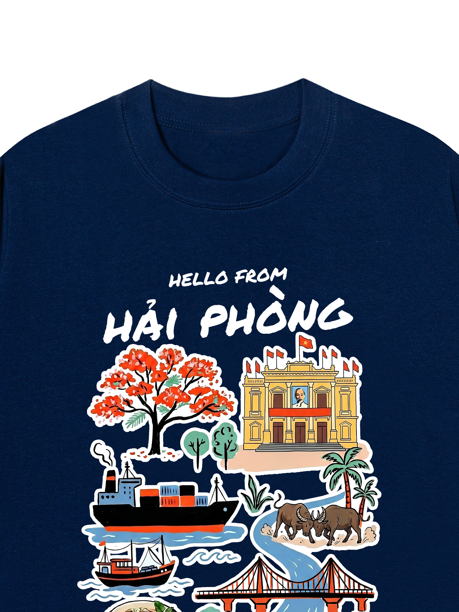 Áo Thun Relaxed Fit Hello From Hải Phòng