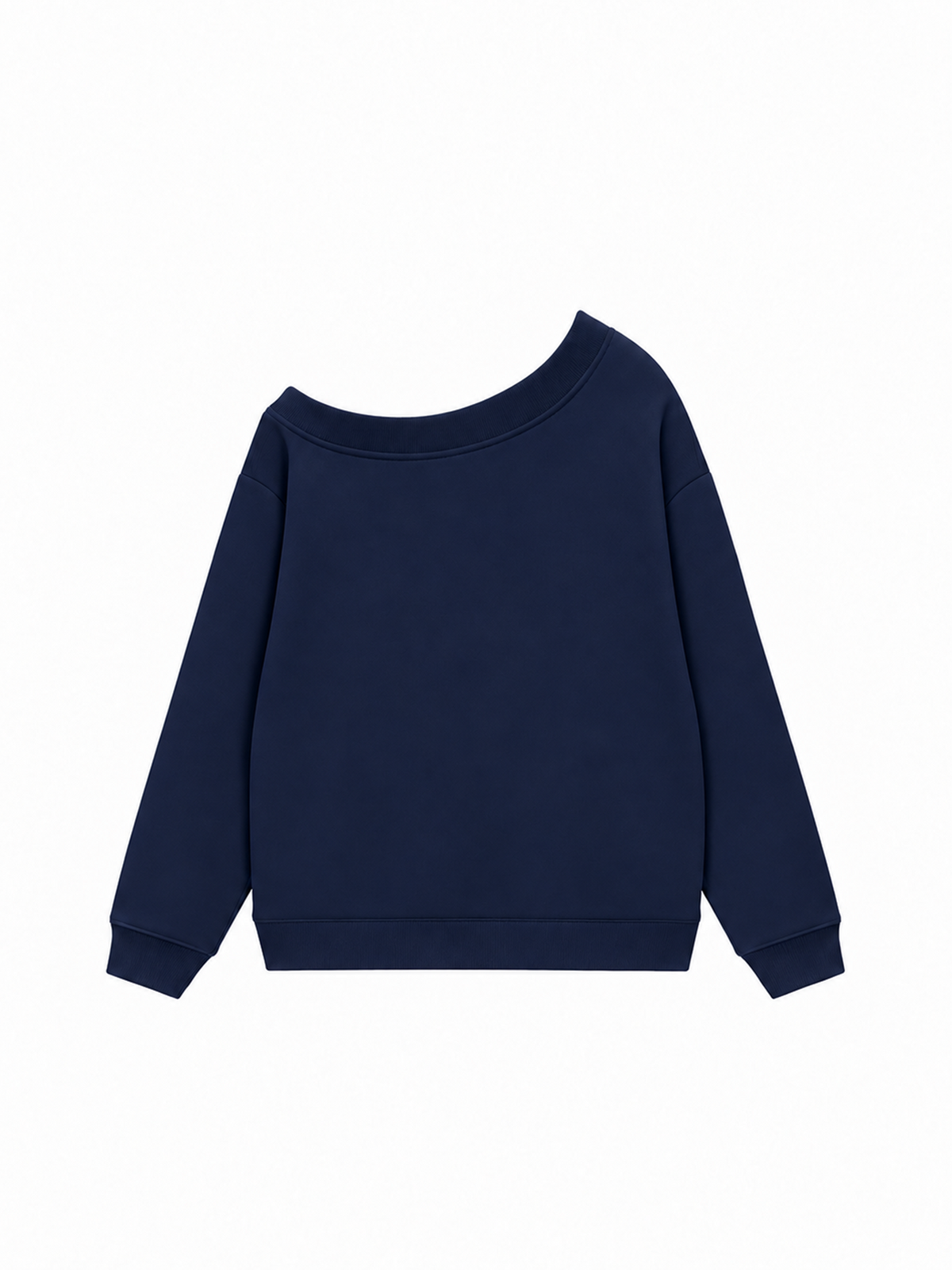 Áo Sweater Lệch Vai Nỉ Hai Da Hơi Mệt Basic
