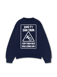 Áo Sweater Nỉ Hai Da Chú Ý Sàn Trơn
