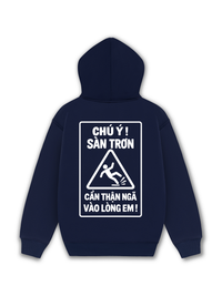 Áo Hoodie Nỉ Hai Da Chú Ý Sàn Trơn