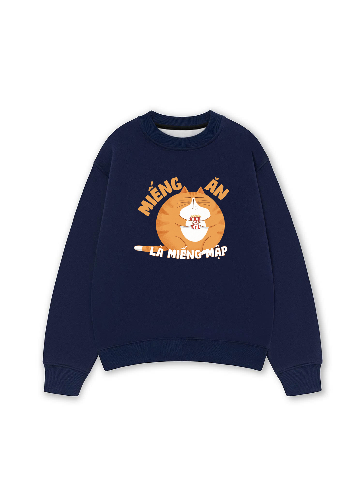 Áo Sweater Nỉ Hai Da Miếng Ăn Là Miếng Mập