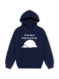Áo Hoodie Nỉ Hai Da Đã Nằm Xuống Rồi Mà Bụng Vẫn Cao Hơn Ngực